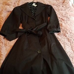 Black trench coat jacket dress